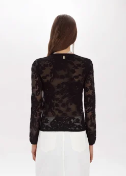 Floral print viscose sweater