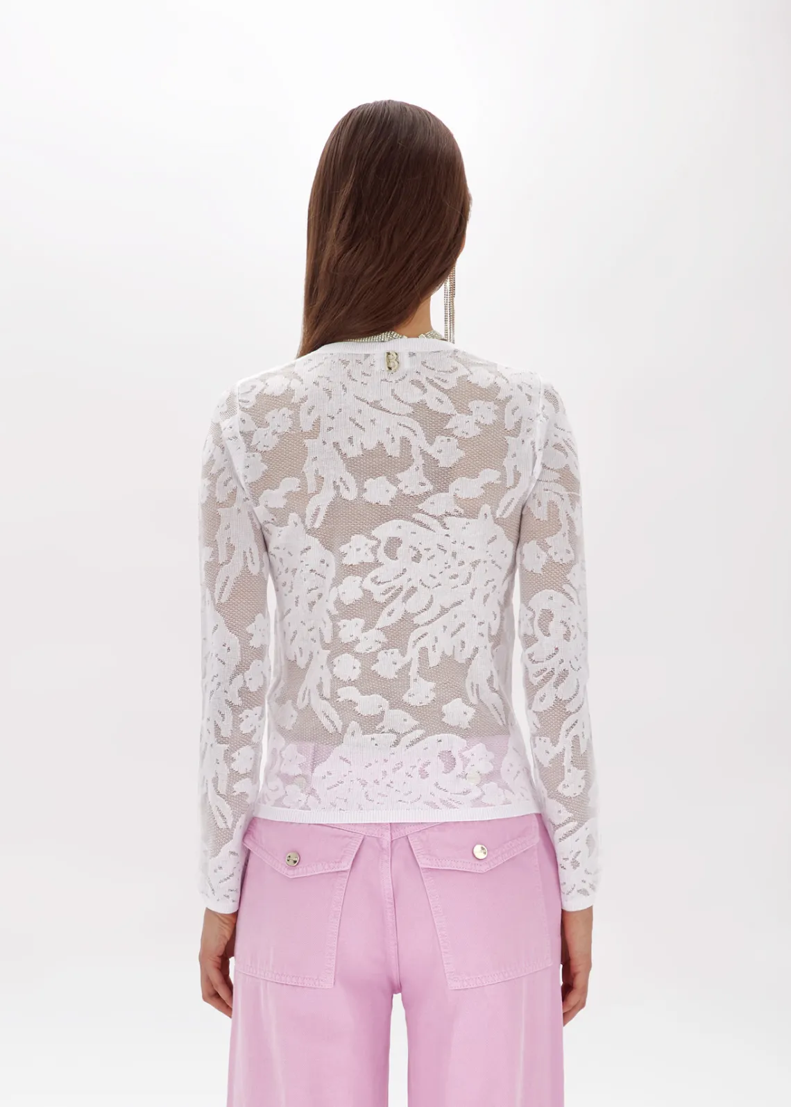 Floral print viscose sweater