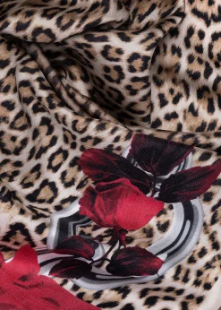 FOULARD SCARF IN ANIMALIER PRINT SILK