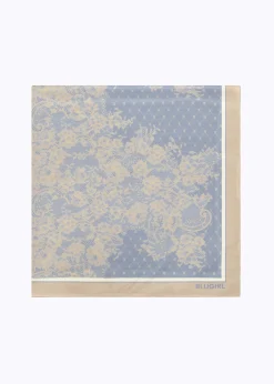 FOULARD SCARF WITH LACE EFFECT PRINT