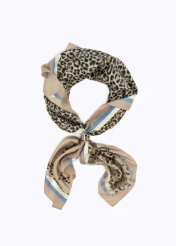 FOULARD SCARF WITH LACE EFFECT PRINT