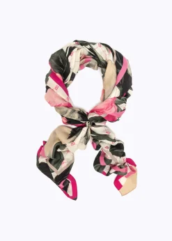 FOULARD SCARF WITH ROSE PRINT
