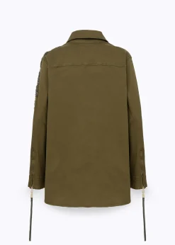 GABARDINE JACKET WITH EMBROIDERED PATCH