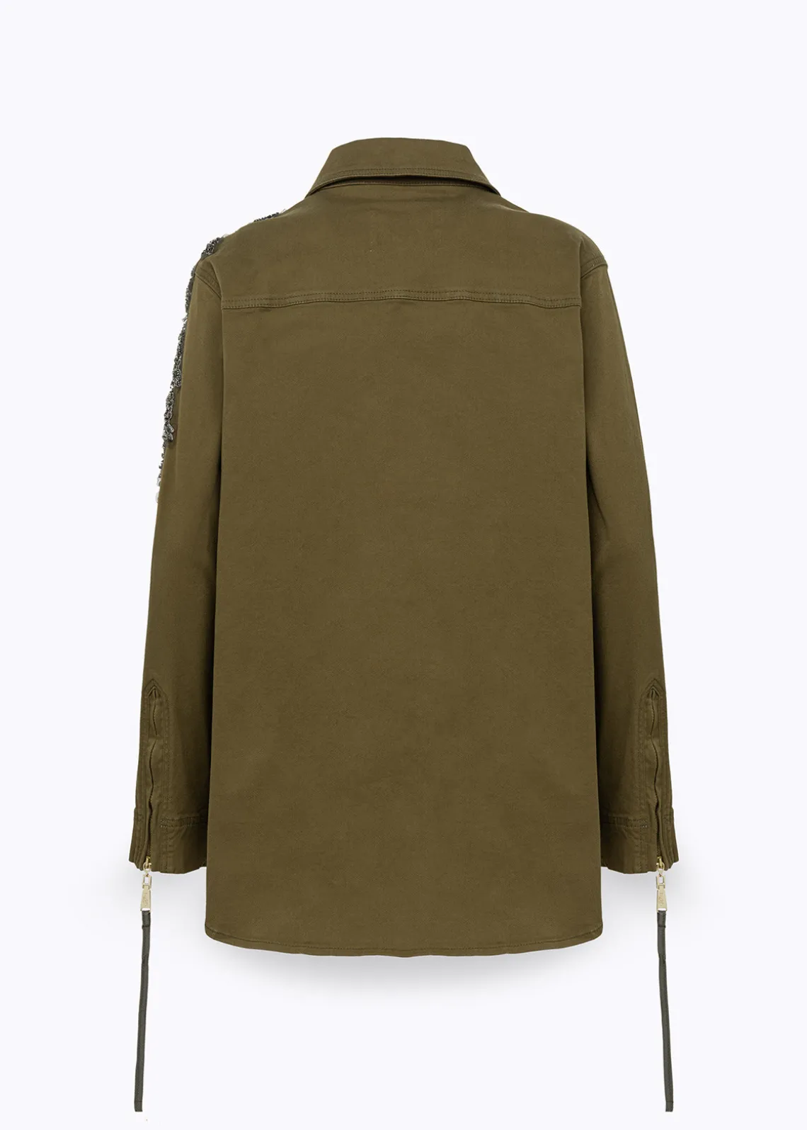 GABARDINE JACKET WITH EMBROIDERED PATCH