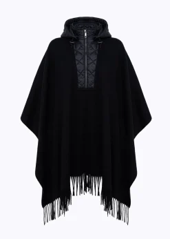 HOODED PONCHO IN WOOL