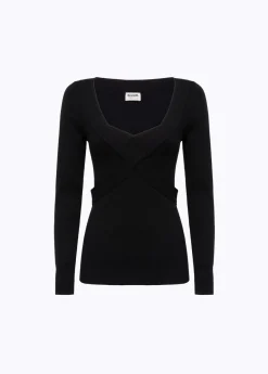 IN VISCOSE CROSSED SWEATER