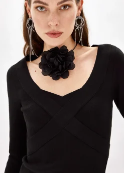 IN VISCOSE CROSSED SWEATER