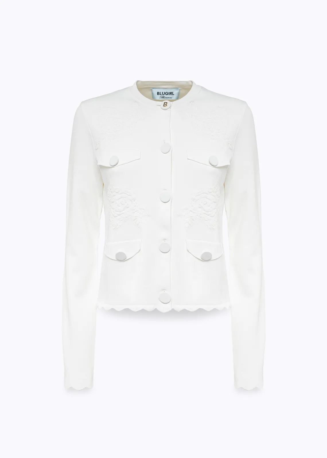 JACQUARD JACKET WITH ROSE DESIGN
