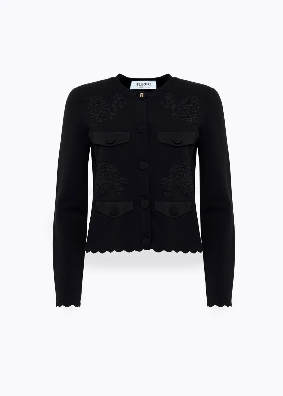 JACQUARD JACKET WITH ROSE DESIGN