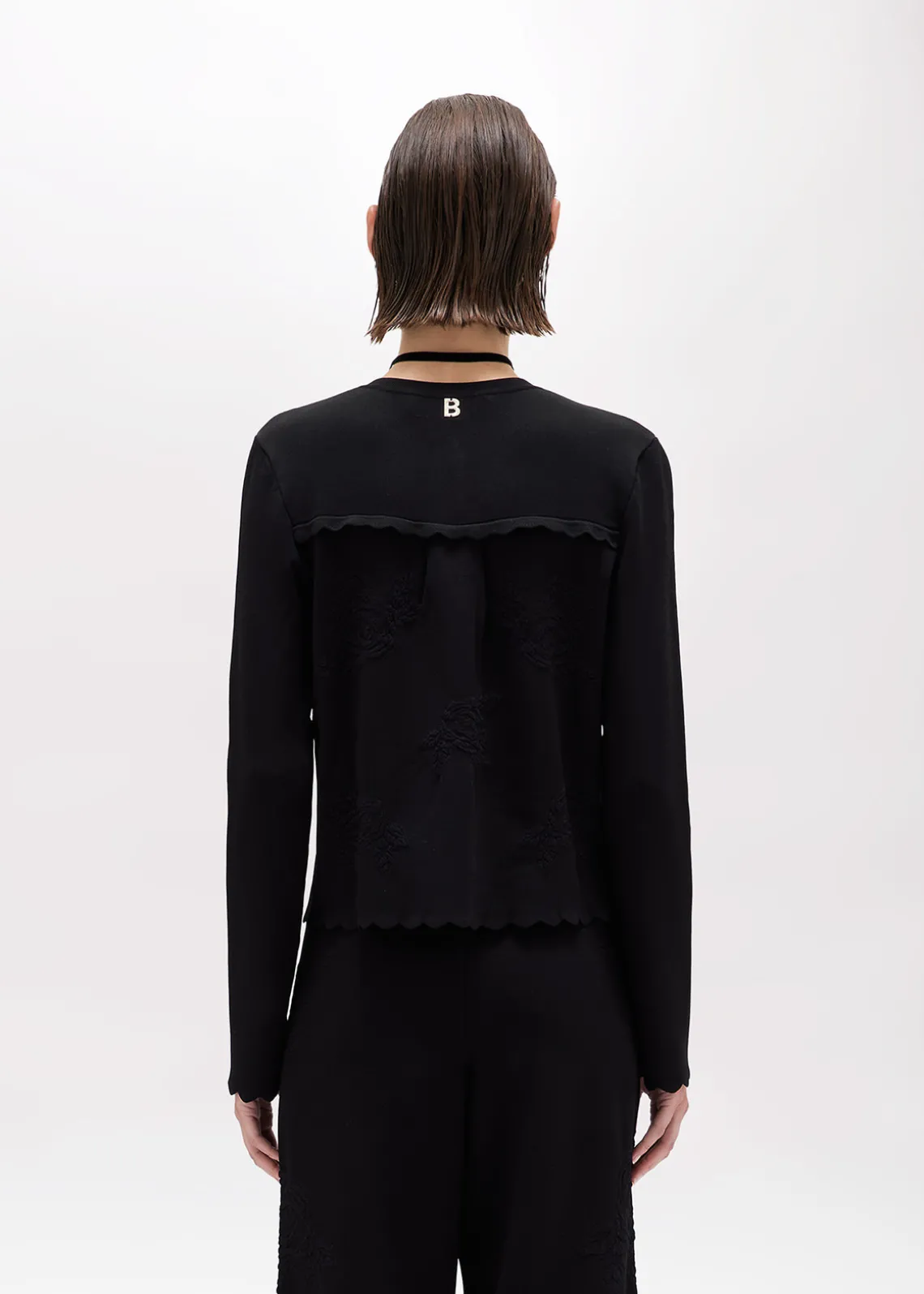 JACQUARD JACKET WITH ROSE DESIGN