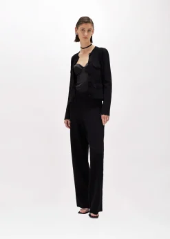 JACQUARD PANTS WITH ROSE DESIGN