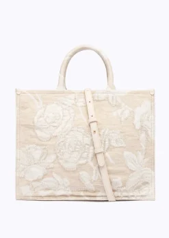 JACQUARD ROSE PRINT SHOPPER BAG
