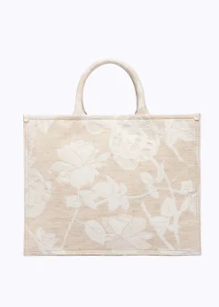 JACQUARD ROSE PRINT SHOPPER BAG