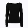 JACQUARD SWEATER WITH ROSE DESIGN