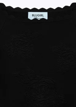JACQUARD SWEATER WITH ROSE DESIGN