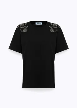 JERSEY T-SHIRT WITH FLORAL PATCH