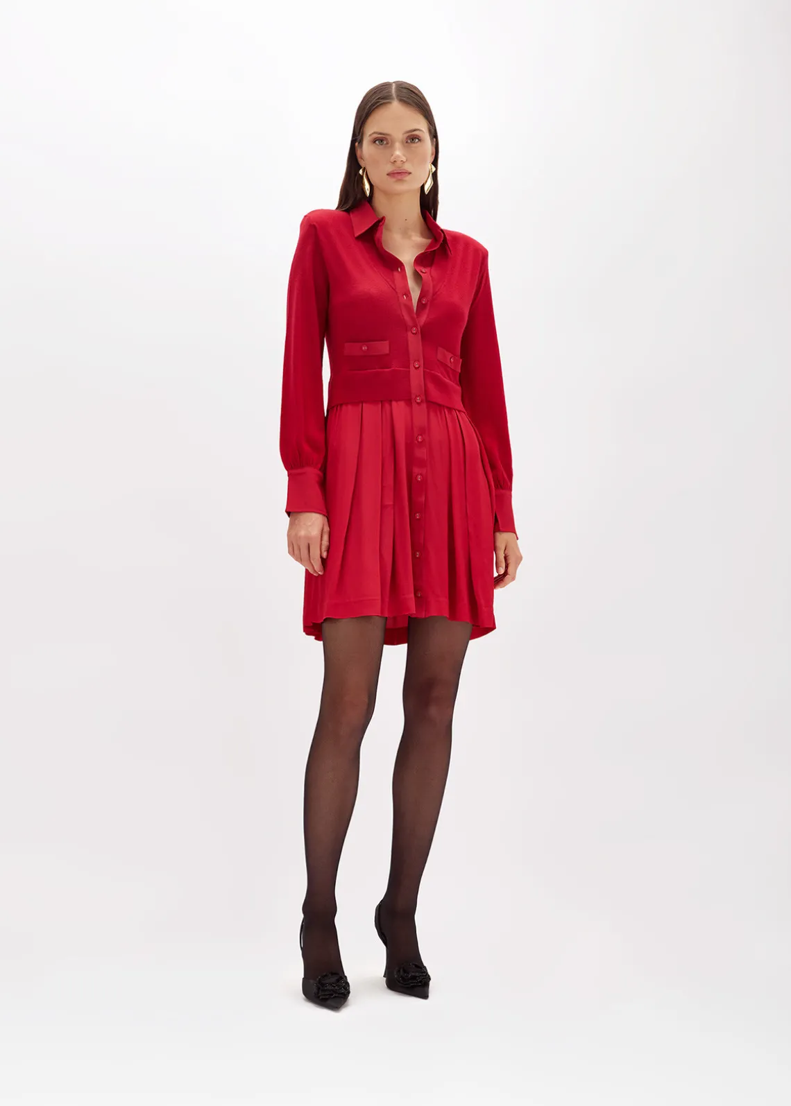 KNIT DRESS IN CREPE DE CHINE.