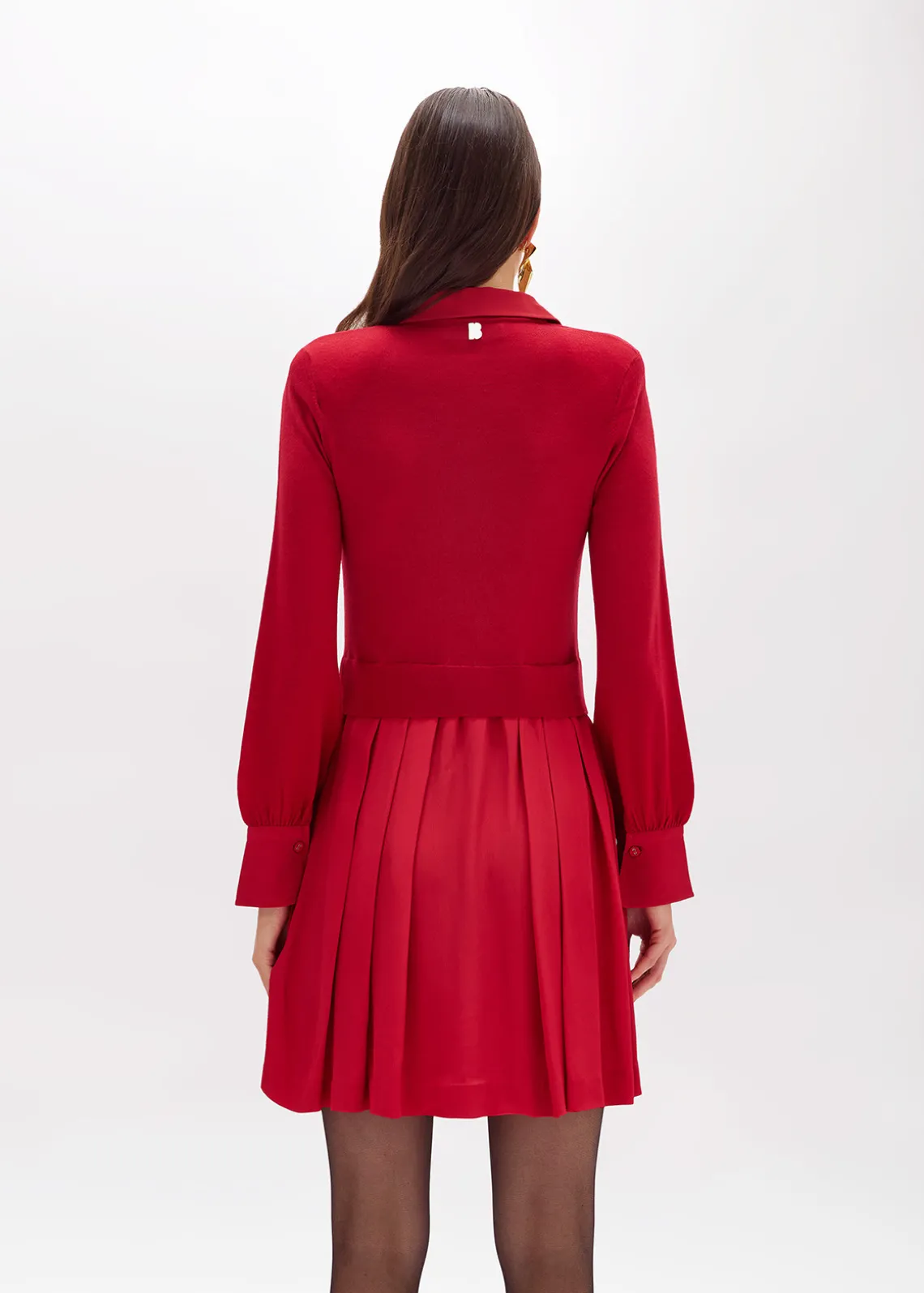 KNIT DRESS IN CREPE DE CHINE.