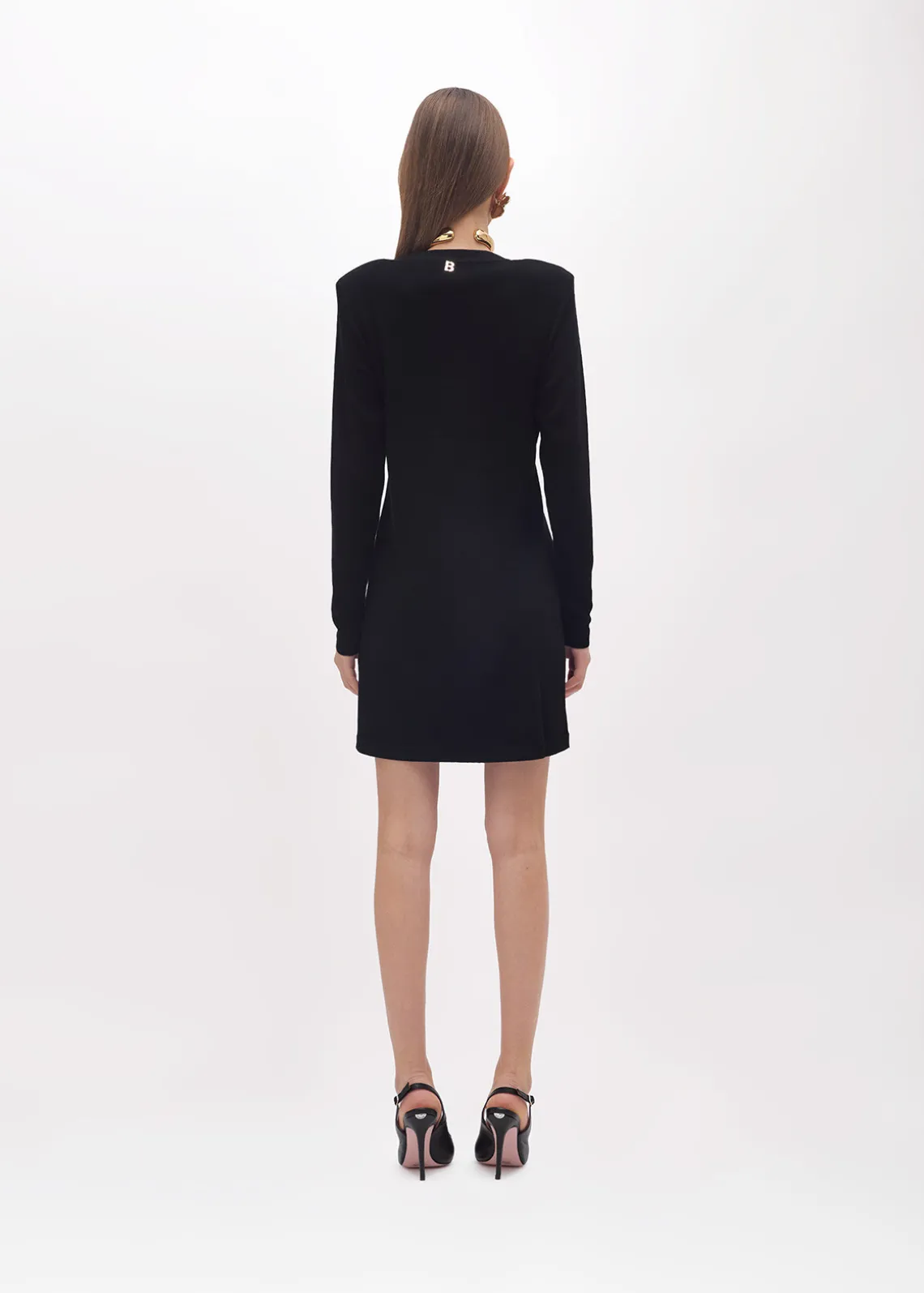 KNIT DRESS WITH JEWEL BUTTONS