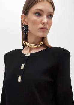 KNIT DRESS WITH JEWEL BUTTONS