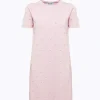 KNIT DRESS WITH ROSE EMBROIDERY AND CORAL BEAD DETAILS