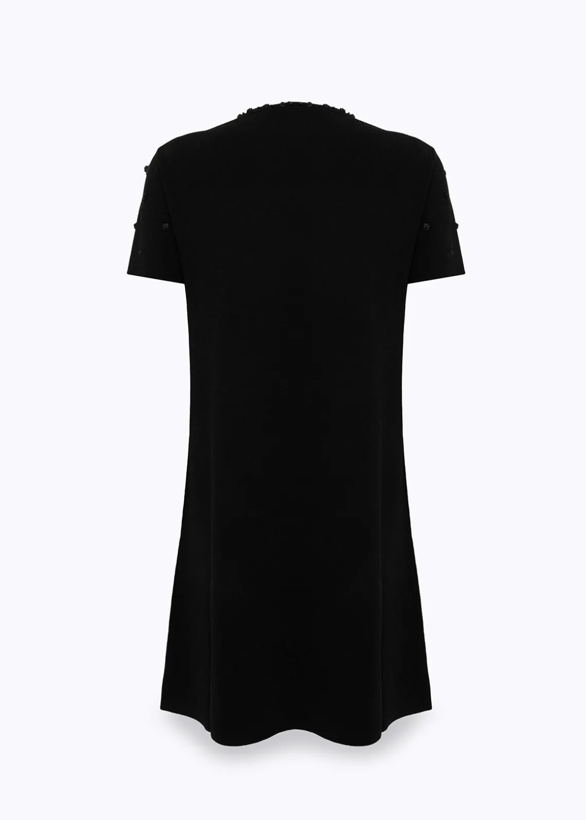 KNIT DRESS WITH ROSE EMBROIDERY AND CORAL BEAD DETAILS