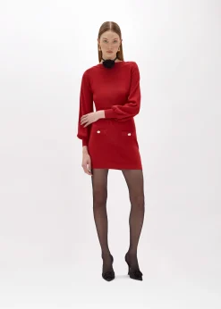 KNIT MINI DRESS WITH BUTTONS