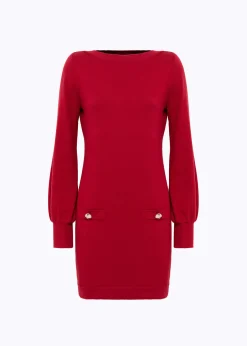 KNIT MINI DRESS WITH BUTTONS