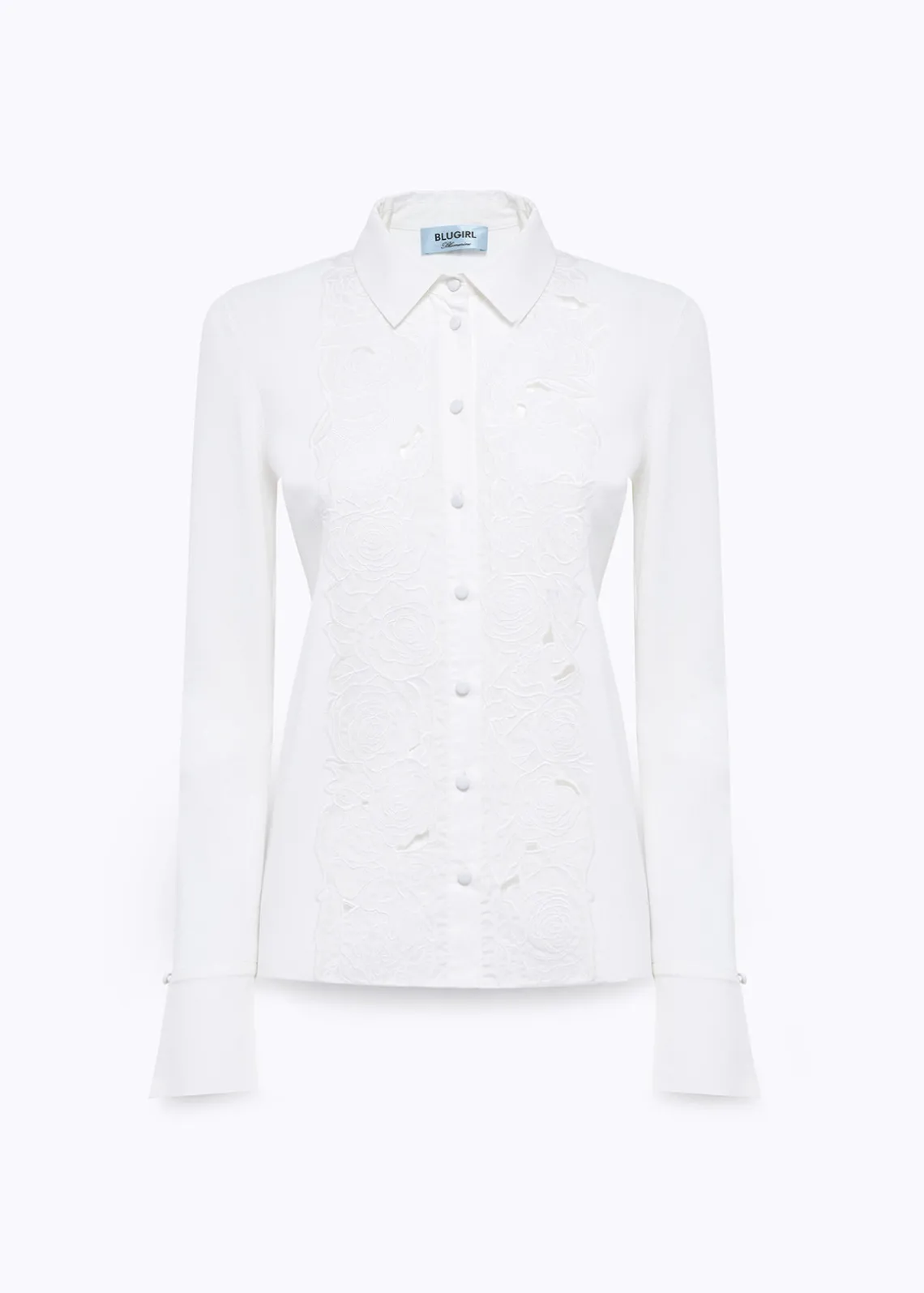 KNIT SHIRT WITH ROSE EMBROIDERY
