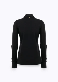 KNIT SHIRT WITH ROSE EMBROIDERY
