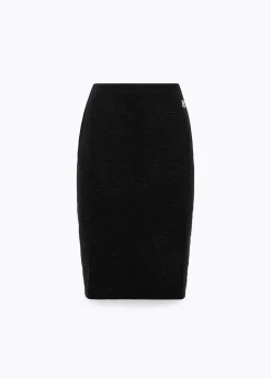 KNIT SKIRT WITH FLORAL EMBROIDERY