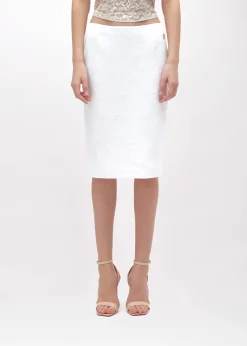 KNIT SKIRT WITH FLORAL EMBROIDERY