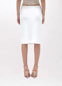 KNIT SKIRT WITH FLORAL EMBROIDERY