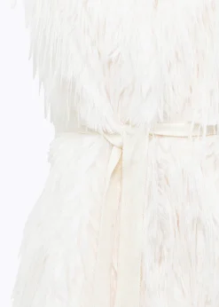 KNIT VEST FAUX FUR