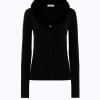 KNITTED CARDIGAN WITH COLLAR IN FAUX FUR