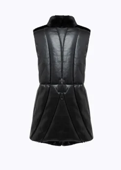 KNITTED CARDIGAN WITH COLLAR IN FAUX FUR