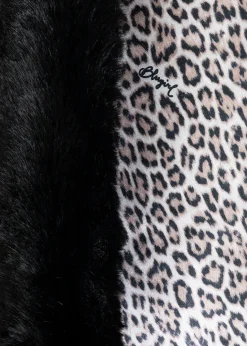 KNITTED CARDIGAN WITH COLLAR IN FAUX FUR
