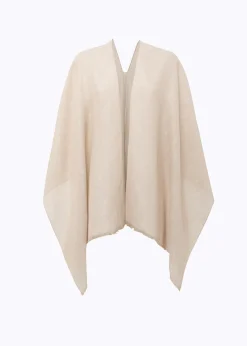 KNITTED PONCHO WITH ALL-OVER LOGO