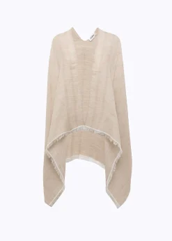 KNITTED PONCHO WITH LOGO