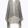 KNITTED PONCHO WITH LOGO