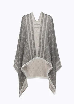 KNITTED PONCHO WITH LOGO