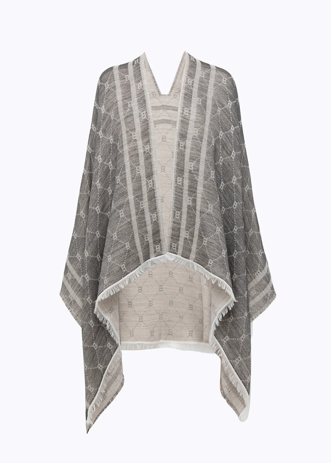 KNITTED PONCHO WITH LOGO