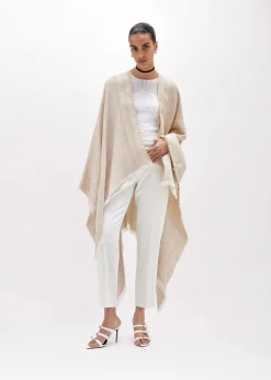KNITTED PONCHO WITH LOGO