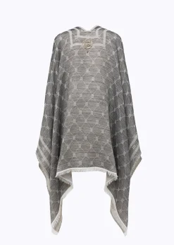 KNITTED PONCHO WITH LOGO