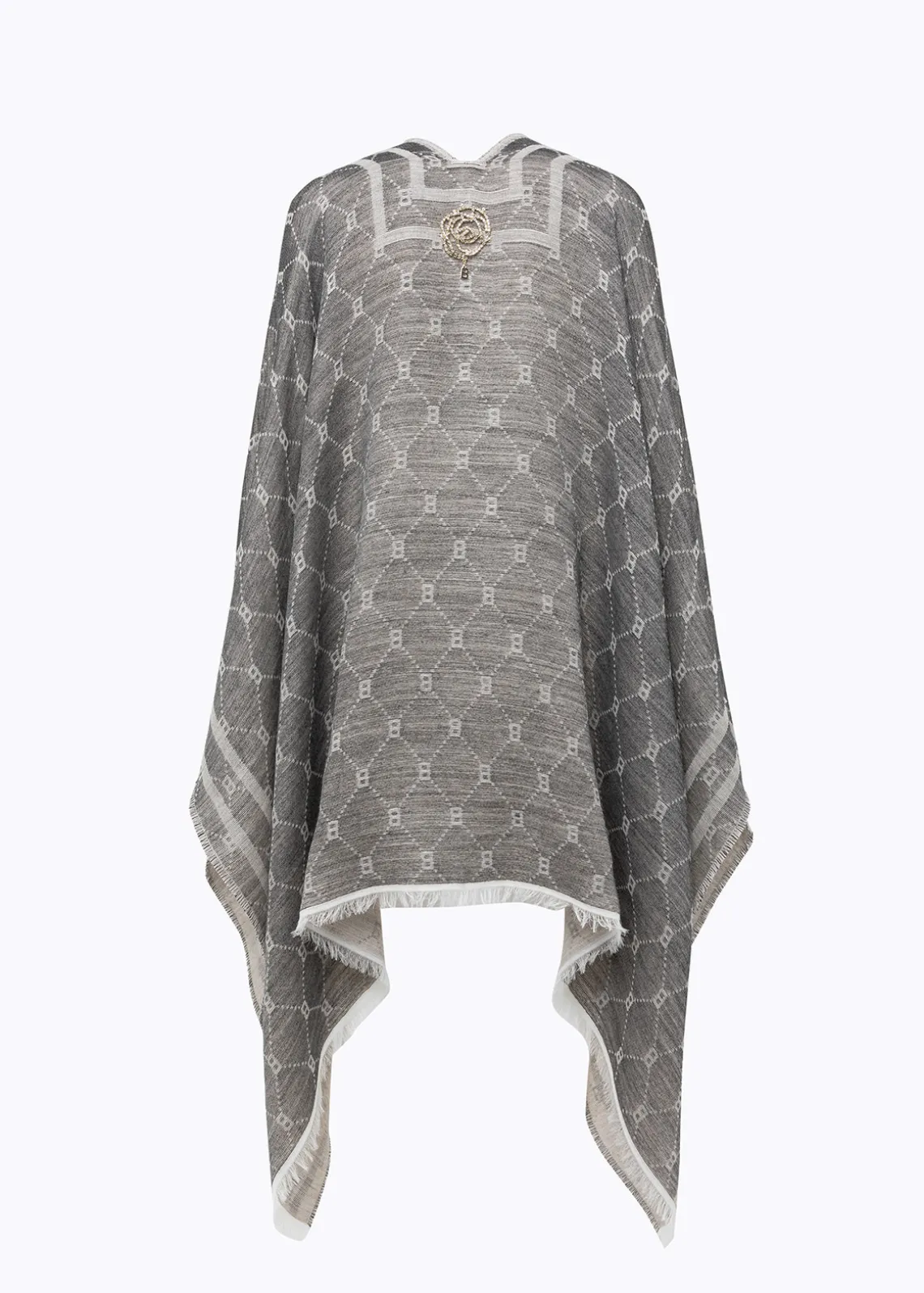 KNITTED PONCHO WITH LOGO