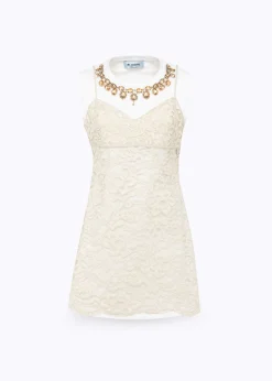 LACE DRESS AND TOP IN JERSEY WITH EMBROIDERY