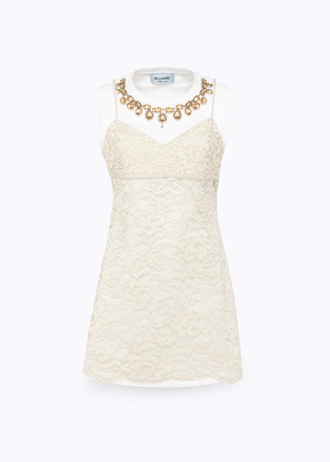 LACE DRESS AND TOP IN JERSEY WITH EMBROIDERY