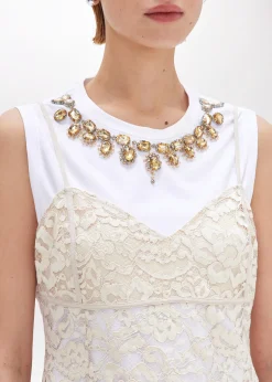 LACE DRESS AND TOP IN JERSEY WITH EMBROIDERY