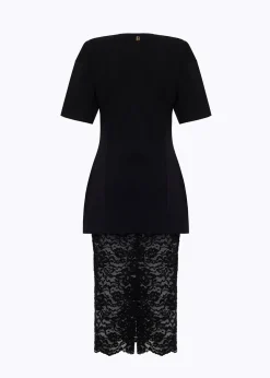 LACE DRESS AND T-SHIRT IN JERSEY WITH EMBROIDERY