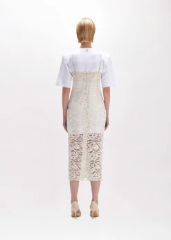 LACE DRESS AND T-SHIRT IN JERSEY WITH EMBROIDERY